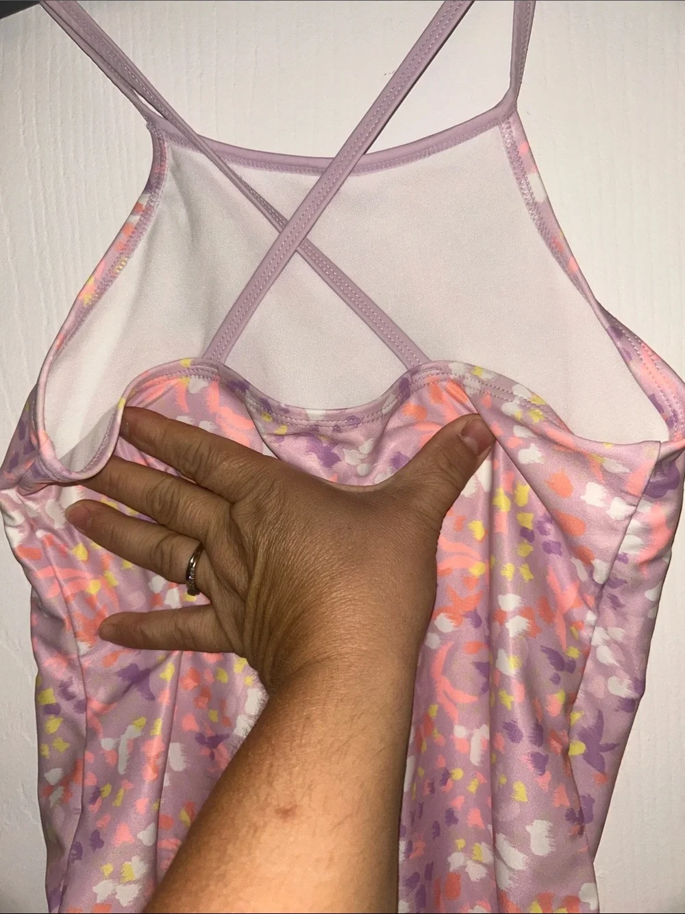 Carter's Girls Pink Floral Print One-Piece Swimsuit